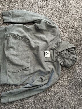 Jordan Grey Hoodie with Red Jumpman Logo